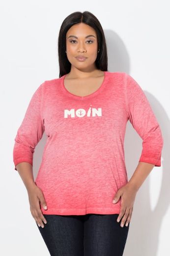 Plus size veliki brojevi Majica 3/4 rukava V ovratnika za punije