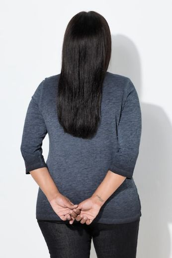 Plus size veliki brojevi Majica 3/4 rukava V ovratnika za punije