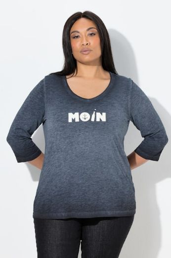 Plus size veliki brojevi Majica 3/4 rukava V ovratnika za punije