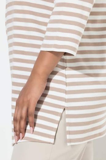 Plus size veliki brojevi Majica 3/4 rukava na pruge za punije