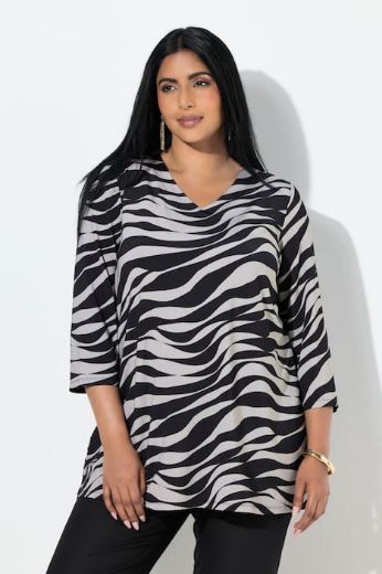 Plus size veliki brojevi Majica 3/4 rukava A kroja za punije