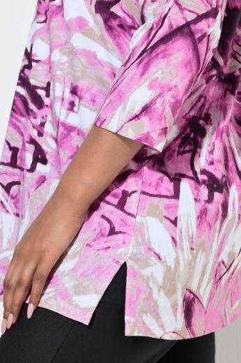 Plus size veliki brojevi Majica 3/4 rukava A kroja za punije