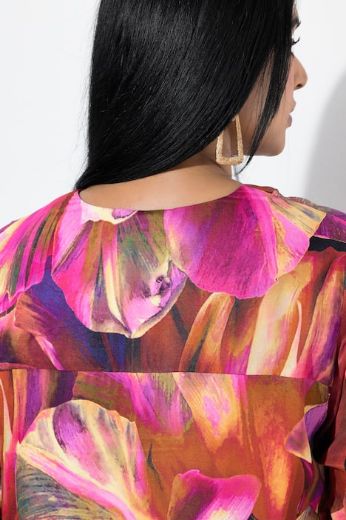 Plus size veliki brojevi Bluza dugih rukava V ovratnika za punije