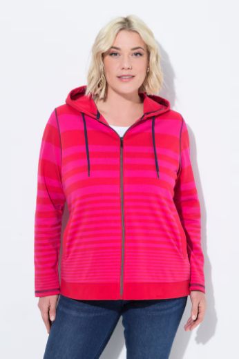 Plus size veliki brojevi Majica na pruge s patentnim zatvaračem za punije