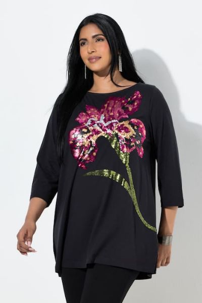 Veliki brojevi Majica 3/4 rukava dužeg A kroja moda za punije