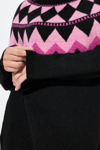 Plus size veliki brojevi Pulover dugih rukava povišenog ovratnika za punije