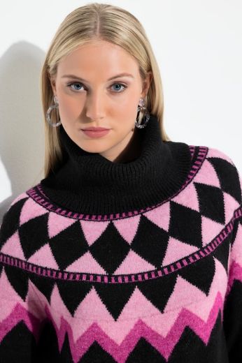 Plus size veliki brojevi Pulover dugih rukava povišenog ovratnika za punije