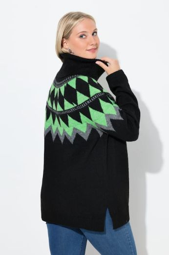 Plus size veliki brojevi Pulover dugih rukava povišenog ovratnika za punije