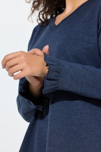 Plus size veliki brojevi Majica dugih rukava V ovratnika za punije