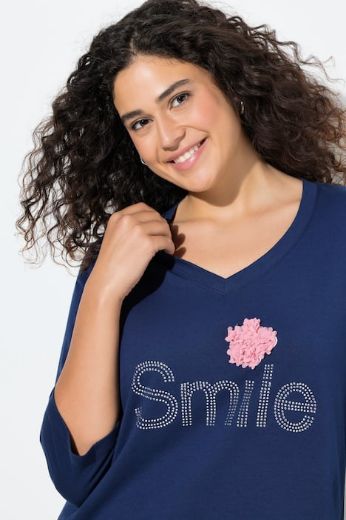 Plus size veliki brojevi Majica 3/4 rukava V ovratnika za punije