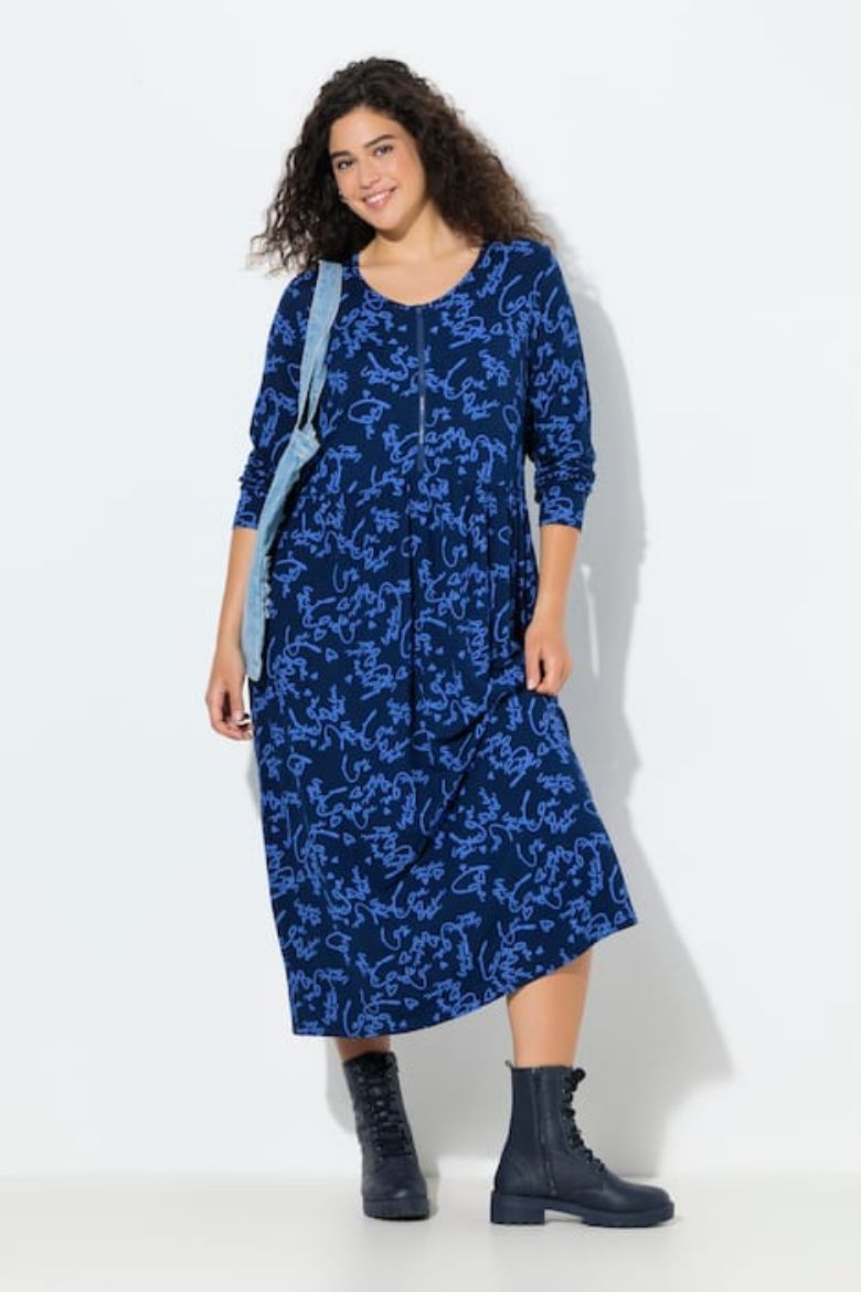 Plus size veliki brojevi Haljina maxi dugih rukava za punije