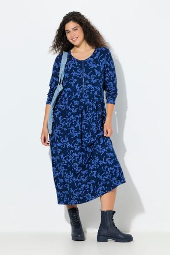 Plus size veliki brojevi Haljina maxi dugih rukava za punije