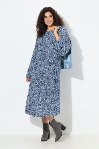 Plus size veliki brojevi Haljina midi dugih rukava za punije