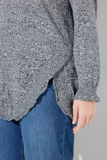 Plus size veliki brojevi Pulover dugih rukava V ovratnika za punije