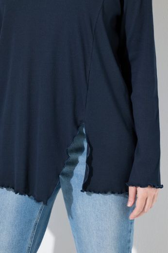 Plus size veliki brojevi Majica dugih rukava V ovratnika za punije