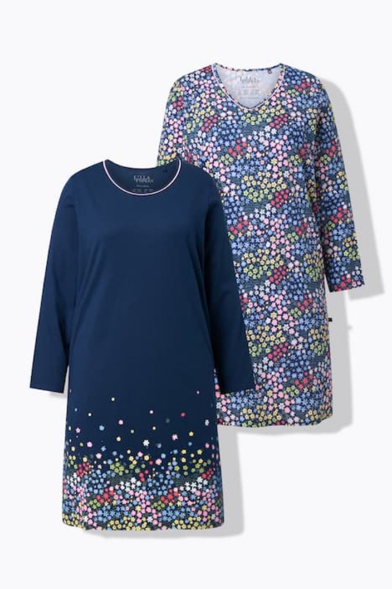 Plus size veliki brojevi Spavaćica dugih rukava 2 komada za punije