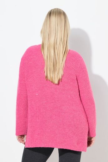 Plus size veliki brojevi Pulover dugih rukava V ovratnika za punije