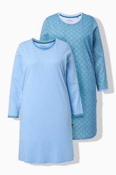 Veliki brojevi Spavaćica dugih rukava 2 komada moda za punije