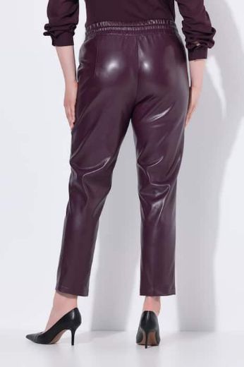 Plus size veliki brojevi Hlače imitacija kože na vezanje za punije