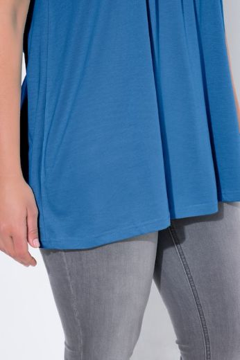 Plus size veliki brojevi Majica s naborima duži model za punije