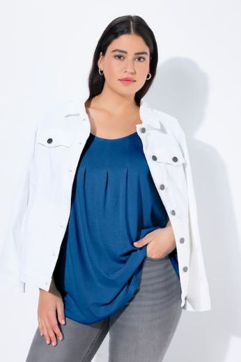 Plus size veliki brojevi Majica s naborima duži model za punije