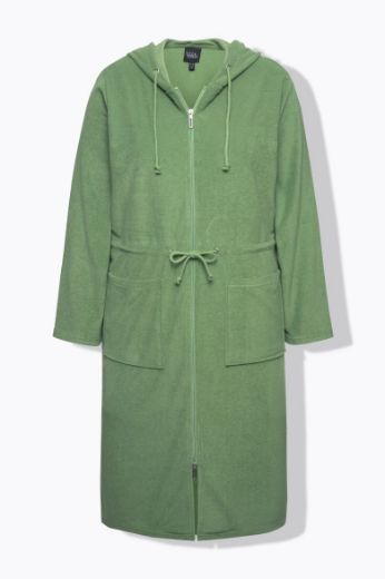 Plus size veliki brojevi Ogrtač s patentnim zatavaračem i kapuljačom za punije