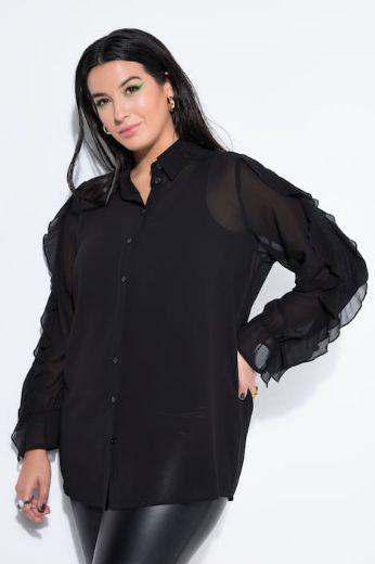 Plus size veliki brojevi Bluza dugih rukava na volane za punije
