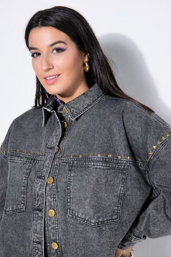 Plus size veliki brojevi Košulja traper šireg kroja za punije