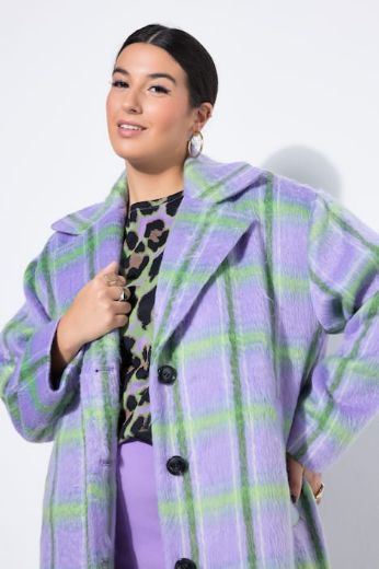 Plus size veliki brojevi Kaput karirani šireg kroja za punije