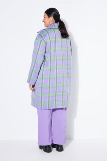 Plus size veliki brojevi Kaput karirani šireg kroja za punije