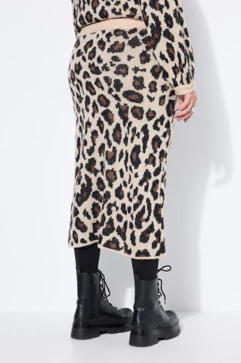 Plus size veliki brojevi Suknja midi s leopard uzorkom za punije