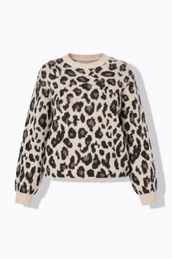 Plus size veliki brojevi Pulover dugih rukava s leopard uzorkom za punije