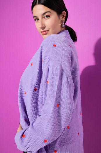 Plus size veliki brojevi Košulja šireg kroja s motivom srca za punije