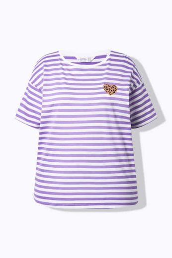 Plus size veliki brojevi Majica kratkih rukava na pruge za punije