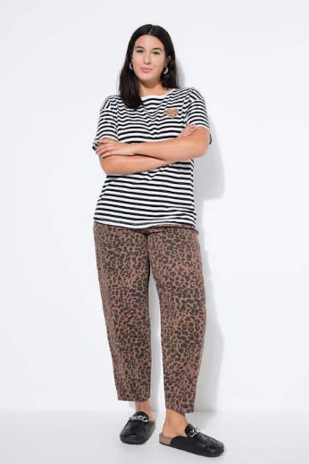 Plus size veliki brojevi Majica kratkih rukava na pruge za punije