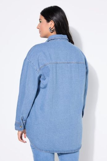 Plus size veliki brojevi Košulja traper šireg kroja za punije