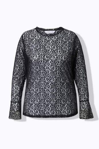 Plus size veliki brojevi Majica dugih rukava od prozirne čipke za punije