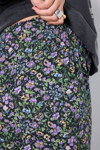 Plus size veliki brojevi Hlače širokih nogavica cvjetnog uzorka za punije