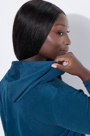 Plus size veliki brojevi Ogrtač s patentnim zatavaračem i kapuljačom za punije