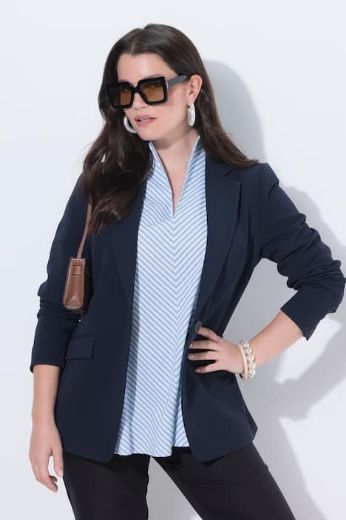 Plus size veliki brojevi Sako s kosim džepovima za punije