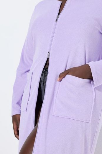 Plus size veliki brojevi Bademantil s džepovima za punije