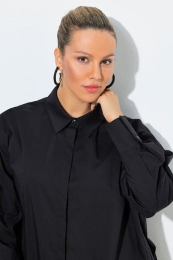 Plus size veliki brojevi Košulja dugih rukava skrivenog kopčanja za punije