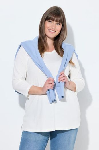 Plus size veliki brojevi Majica V ovratnika 3/4 rukava za punije