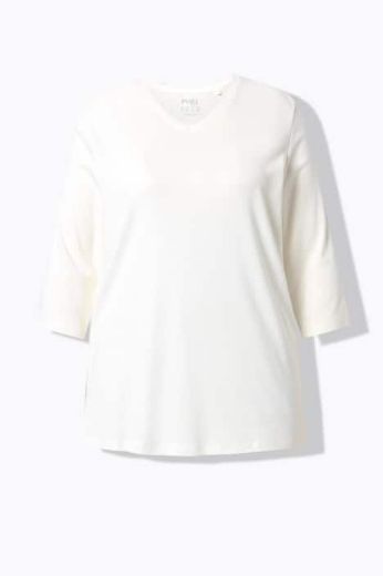 Plus size veliki brojevi Majica V ovratnika 3/4 rukava za punije