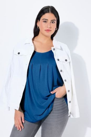 Plus size veliki brojevi Majica s naborima duži model za punije