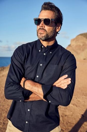 Plus size veliki brojevi Košulja lanena dugih rukava za punije