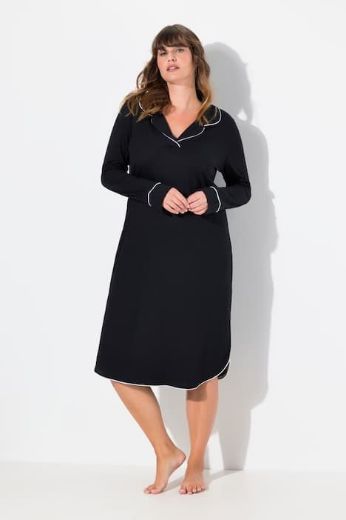 Plus size veliki brojevi Spavaćica V ovratnika dugih rukava za punije