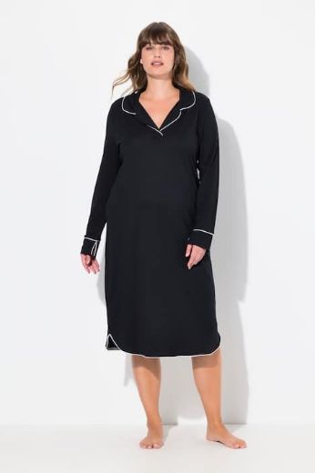 Plus size veliki brojevi Spavaćica V ovratnika dugih rukava za punije