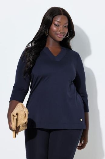 Plus size veliki brojevi Majica V ovratika za punije