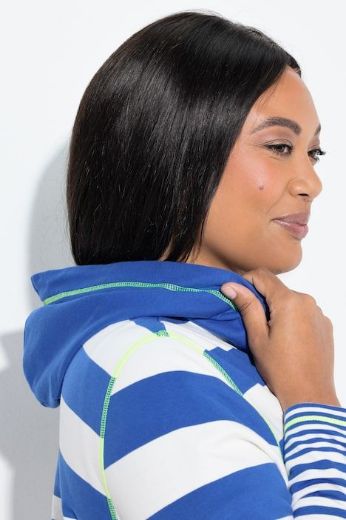 Plus size veliki brojevi Majica na pruge s patentnim zatvaračem za punije